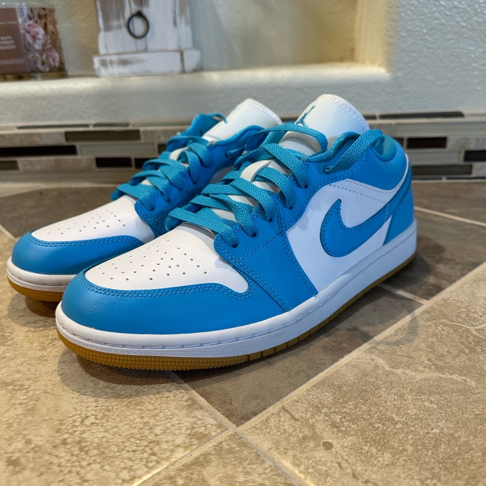 Jordan 1 Low Dark Powder Blue Gum